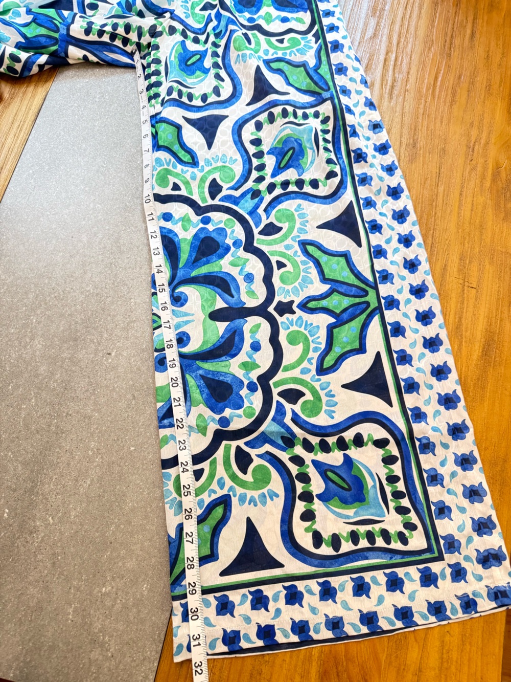 Current Air Los Angeles Boho Breeze High Rise Tile Print Palazzo Pants Large NWT - Picture 7 of 10